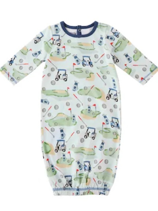 Mud Pie Other - Mud Pie Baby Golf Cart Sleep Gown 100% Cotton Newborn 0-3 Months
